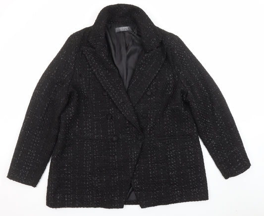 Primark Women’s Black Size 20 Bouclé Double-Breasted Blazer