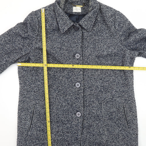 Eastex Women's Blue Wool Blend Tweed Coat UK 22 Classic Mid-Length