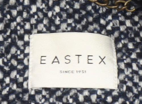 Eastex Women's Blue Wool Blend Tweed Coat UK 22 Classic Mid-Length