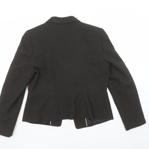 Marks and Spencer Women Black Mix Size 14 Classic Single-Breasted Blazer