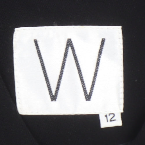 W Collection Black Wool Blend Single-Breasted Womens Blazer Size 12