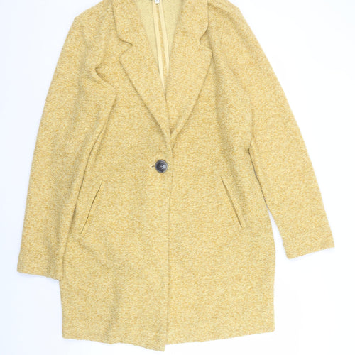 Next Women’s Yellow Mid-Length Overcoat Size 12 Polyester
