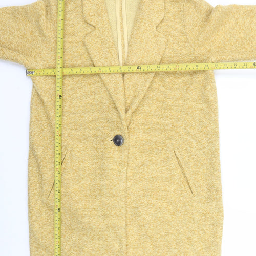 Next Women’s Yellow Mid-Length Overcoat Size 12 Polyester
