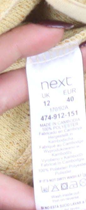 Next Women’s Yellow Mid-Length Overcoat Size 12 Polyester