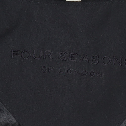 Four Seasons of London Women's Blue M Trench Coat Belted Mid-Length