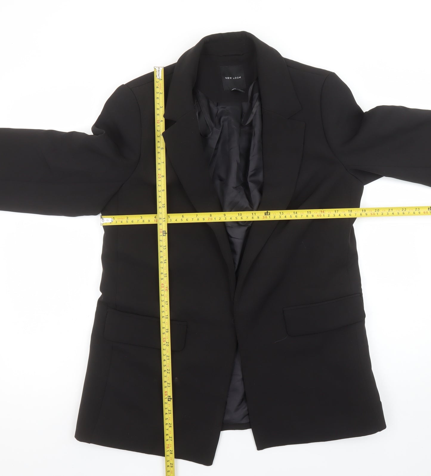 New Look Women Black Size 12 Slim Fit Single-Breasted Blazer