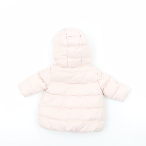 Next Pink Puffer Coat Hooded Winter Baby Jacket 0-3 Months