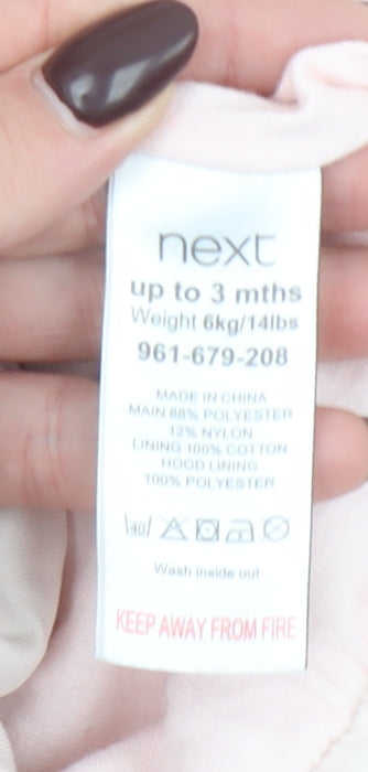 Next Pink Puffer Coat Hooded Winter Baby Jacket 0-3 Months