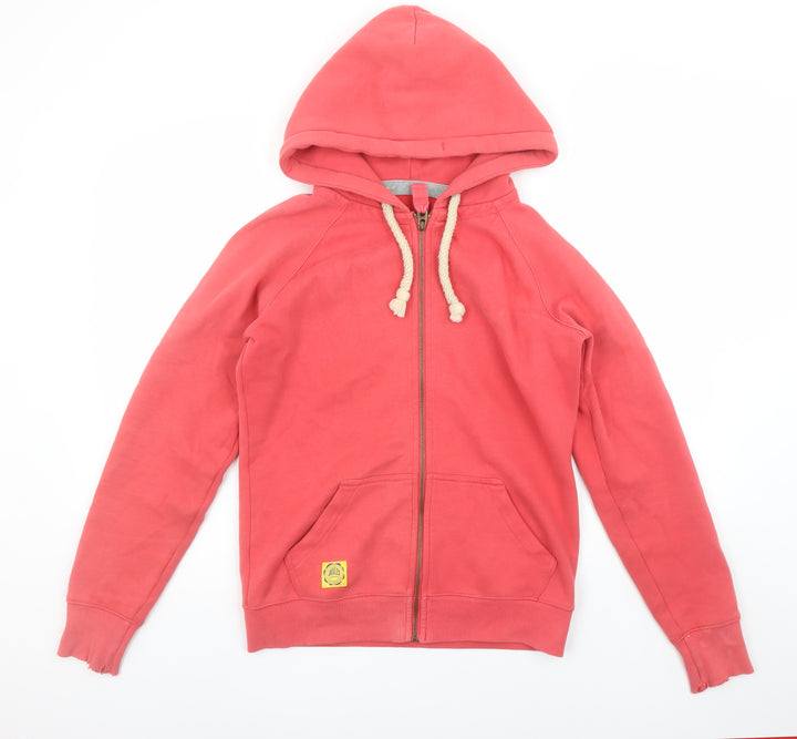 Joules Womens Coral Pink Full Zip Hoodie Size 10 Cotton Blend