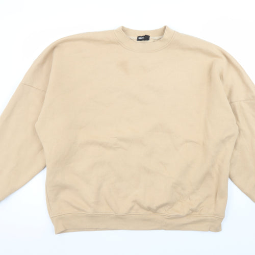 Missy Empire Womens Beige Crew Neck Pullover Sweatshirt UK 10