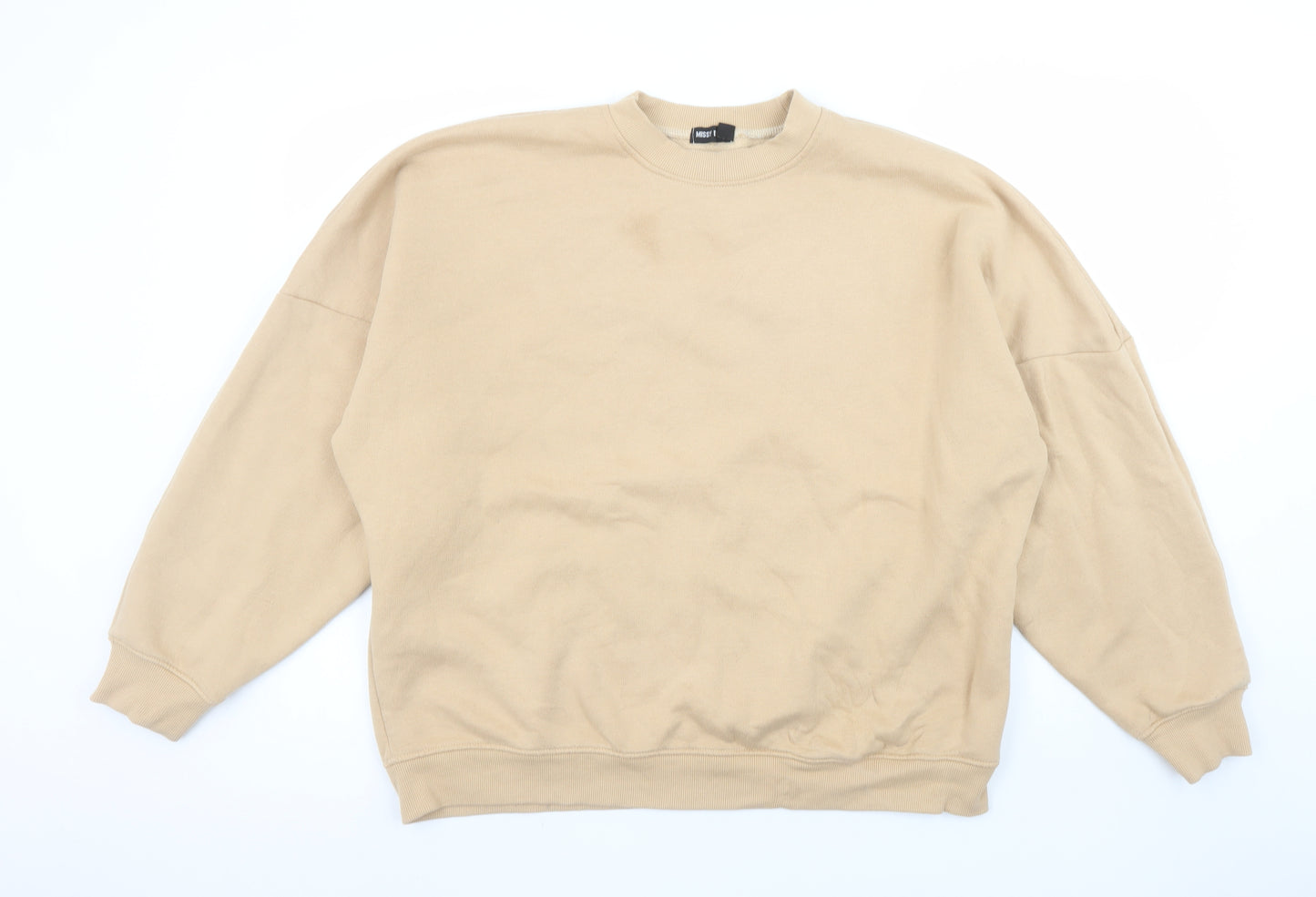 Missy Empire Womens Beige Crew Neck Pullover Sweatshirt UK 10