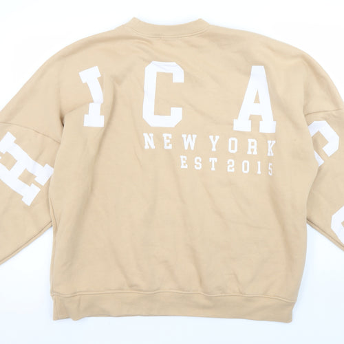 Missy Empire Womens Beige Crew Neck Pullover Sweatshirt UK 10