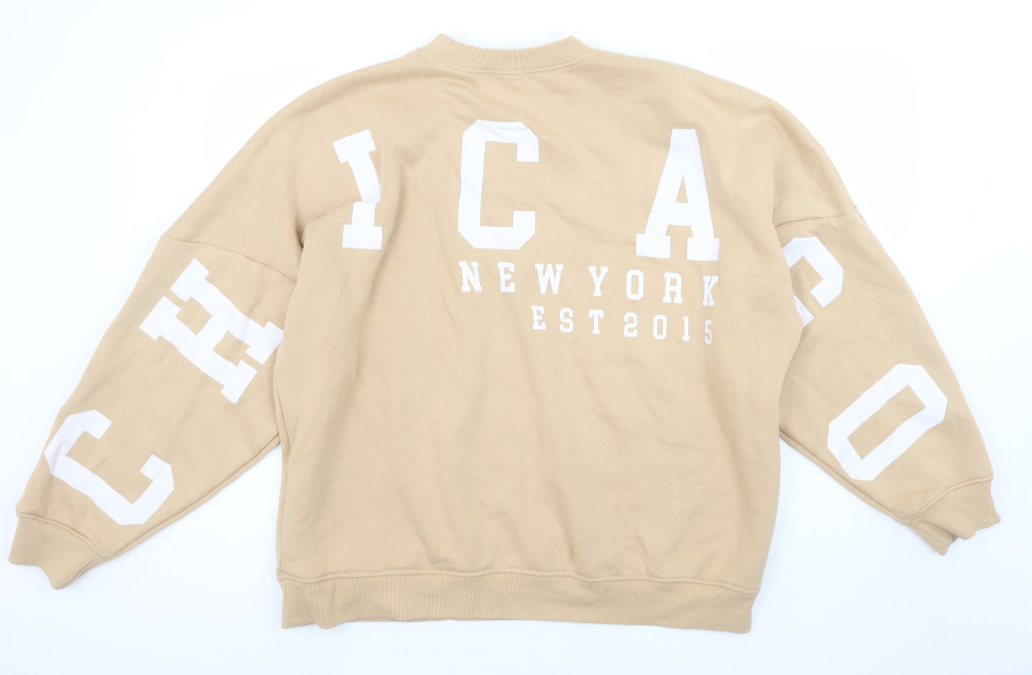 Missy Empire Womens Beige Crew Neck Pullover Sweatshirt UK 10