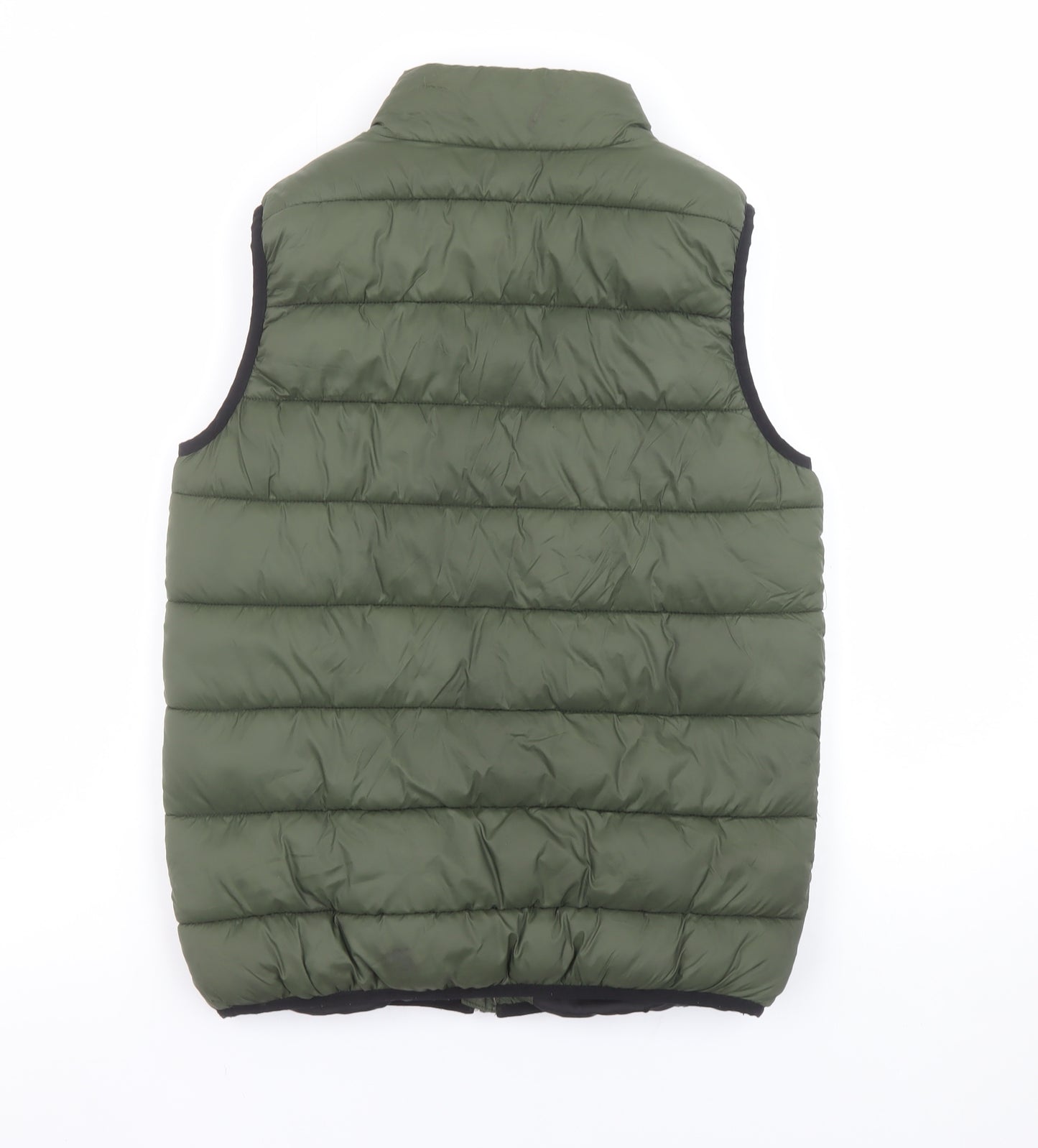 Tu Boys Green Puffer Sleeveless Jacket 11-12 Years Lined Zip Outerwear