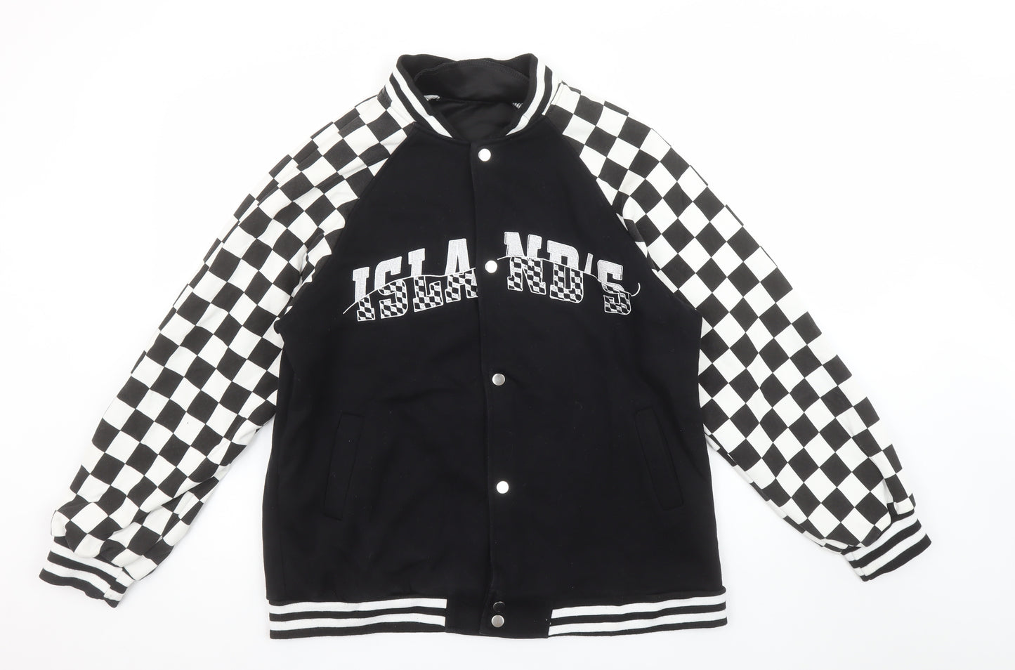 BAOERCHEN Men's Black Check College Style Sweatshirt M