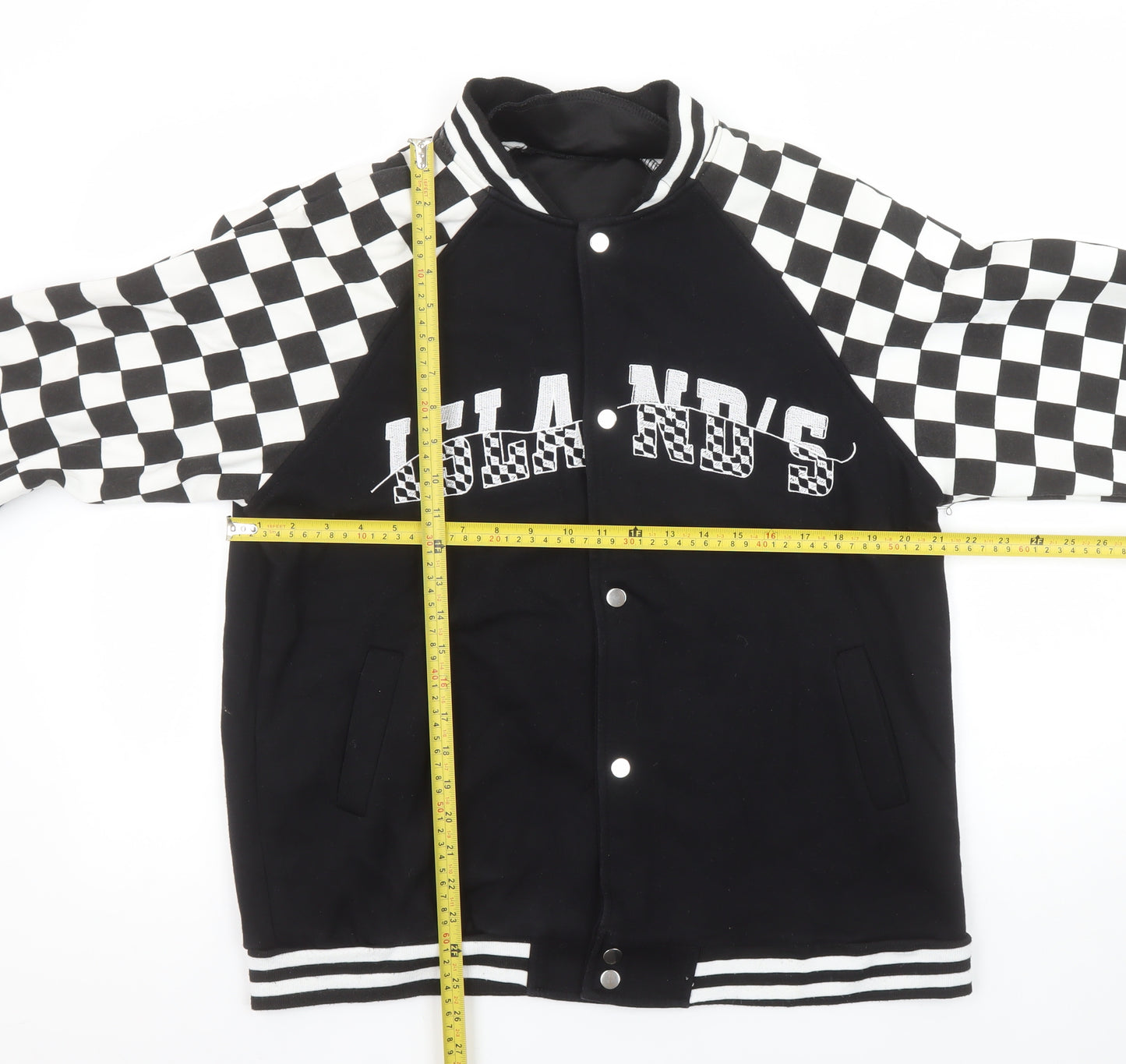 BAOERCHEN Men's Black Check College Style Sweatshirt M
