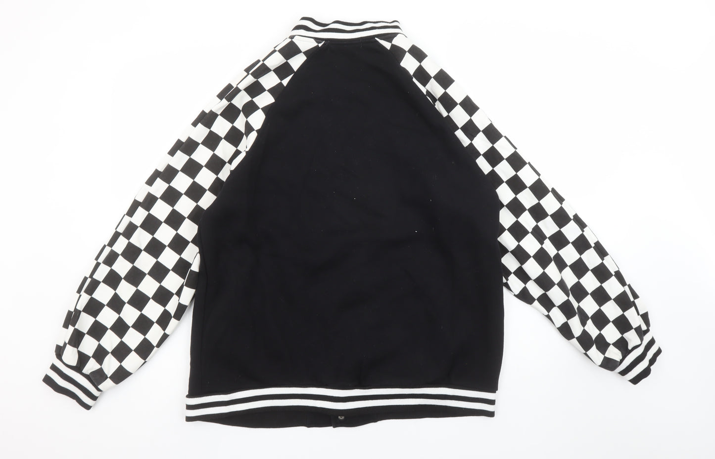 BAOERCHEN Men's Black Check College Style Sweatshirt M