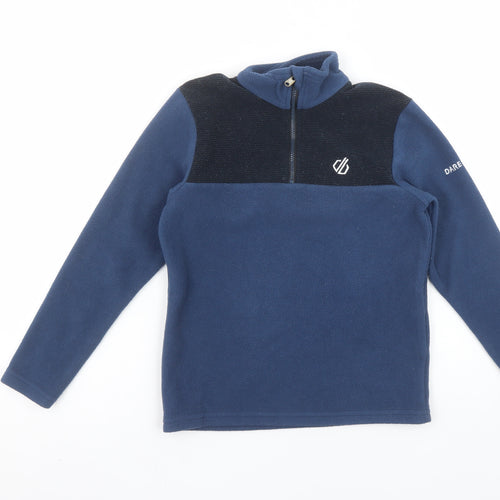 Dare 2B Boys Blue 7-8 Years Fleece Half Zip Pullover Sweatshirt