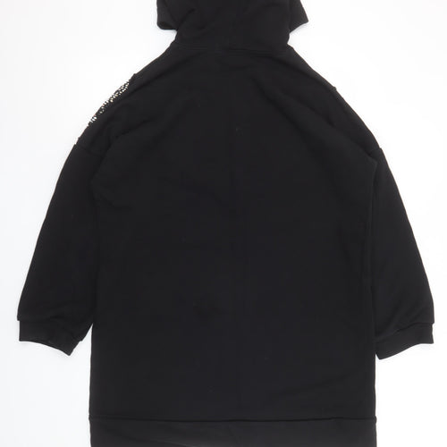 Touché Women Black Sequin Hooded Pullover Sweatshirt Size L