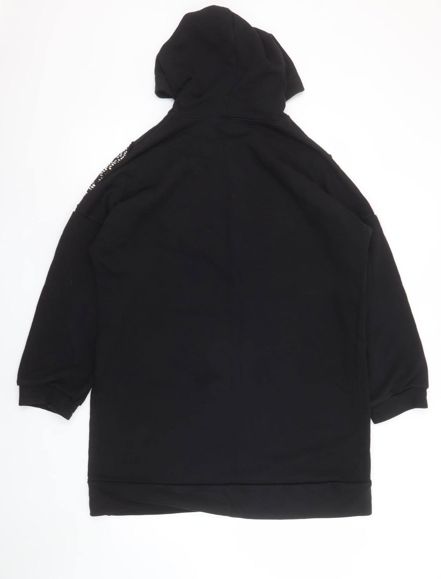 Touché Women Black Sequin Hooded Pullover Sweatshirt Size L