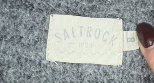 Saltrock Womens Grey Hoodie Size 8 Love Your Ocean Pullover Sweatshirt