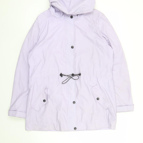 Next Women's Lilac Waterproof Hooded Parka Jacket Size 12
