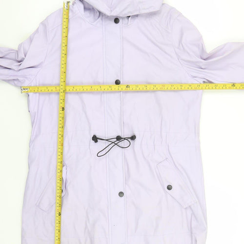 Next Women's Lilac Waterproof Hooded Parka Jacket Size 12