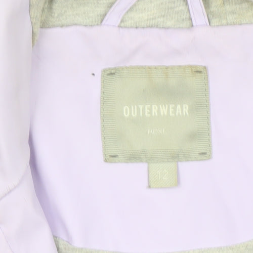 Next Women's Lilac Waterproof Hooded Parka Jacket Size 12