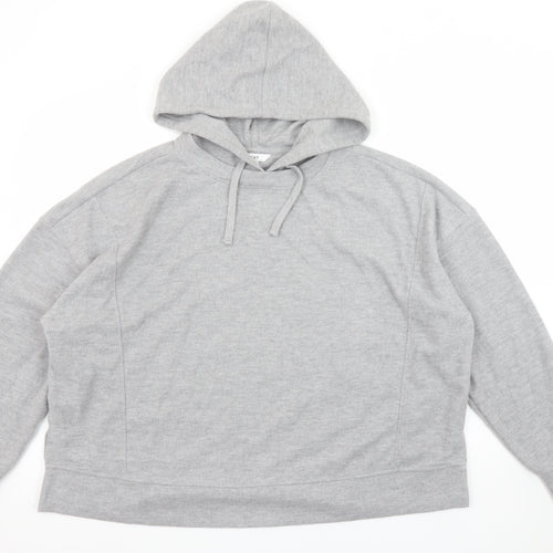 Next Women Grey Pullover Hoodie L Polyester Cotton Blend