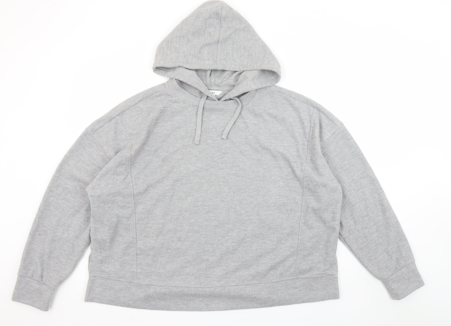 Next Women Grey Pullover Hoodie L Polyester Cotton Blend