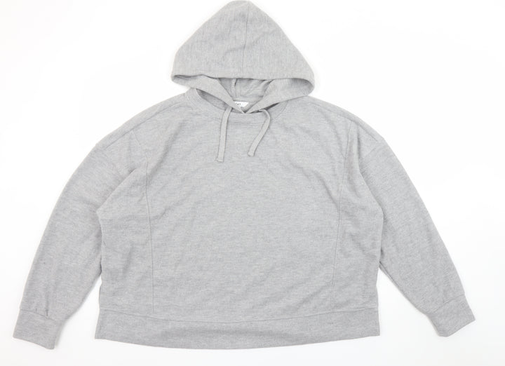 Next Women Grey Pullover Hoodie L Polyester Cotton Blend