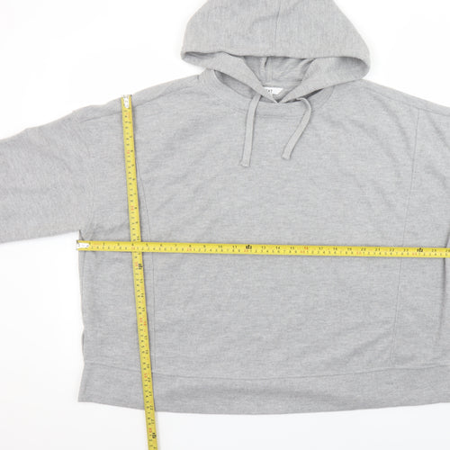 Next Women Grey Pullover Hoodie L Polyester Cotton Blend