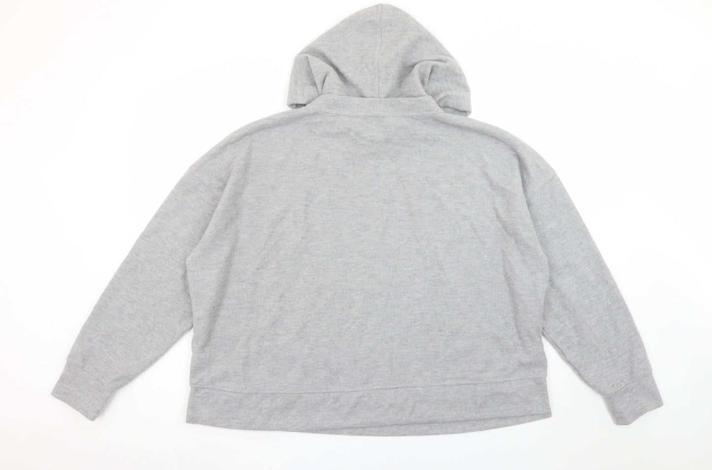 Next Women Grey Pullover Hoodie L Polyester Cotton Blend