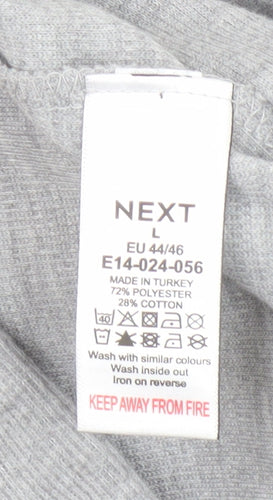 Next Women Grey Pullover Hoodie L Polyester Cotton Blend