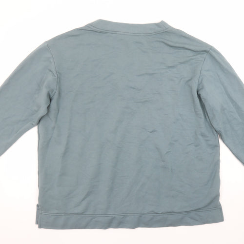 Orvis Women Blue V-Neck Pullover Sweatshirt XL Modal Blend