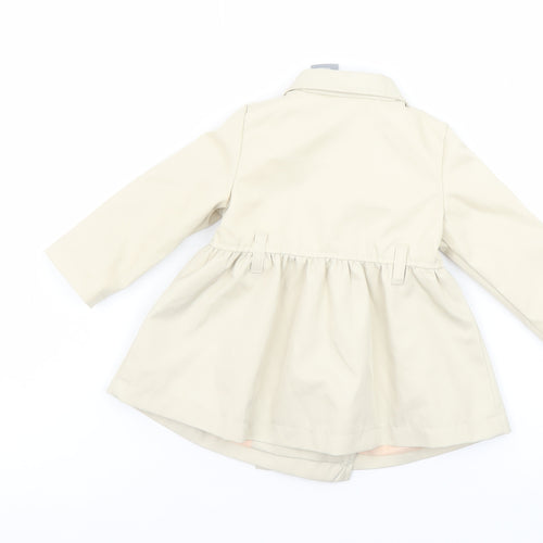 Tahari Baby Beige Double-Breasted Trench Coat 3-6 Months Polyester Lined