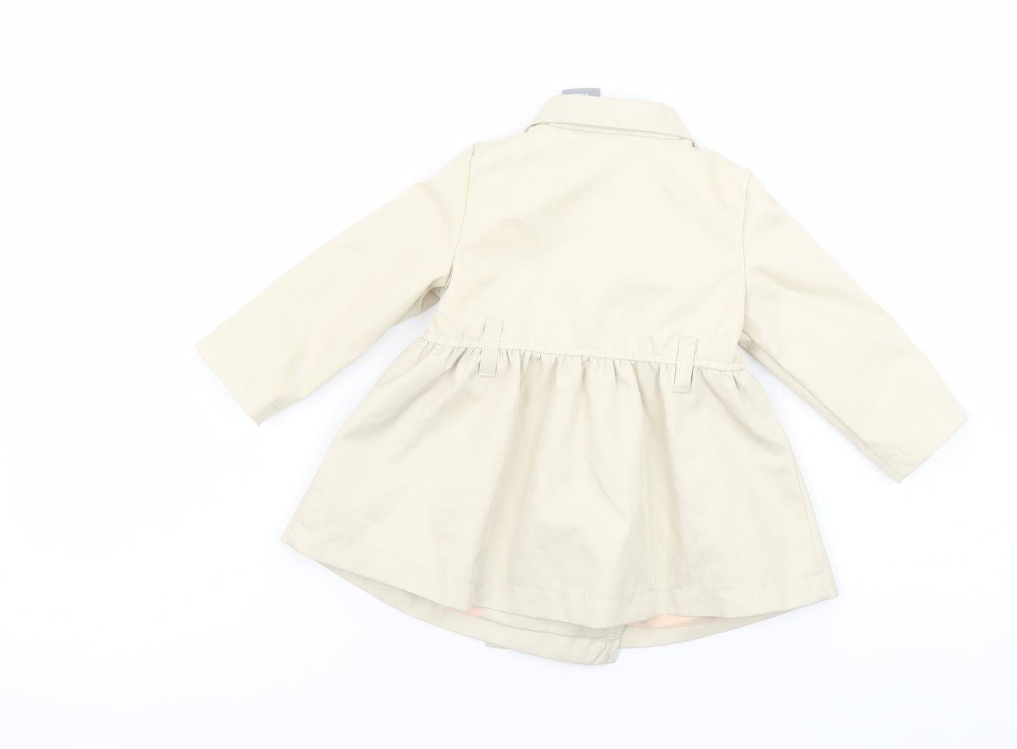 Tahari Baby Beige Double-Breasted Trench Coat 3-6 Months Polyester Lined