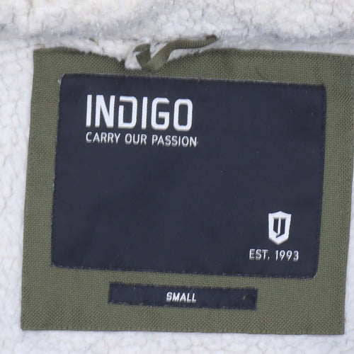 INDICODE Men's Green S Hooded Parka Jacket Winter Warm Lined Polyester