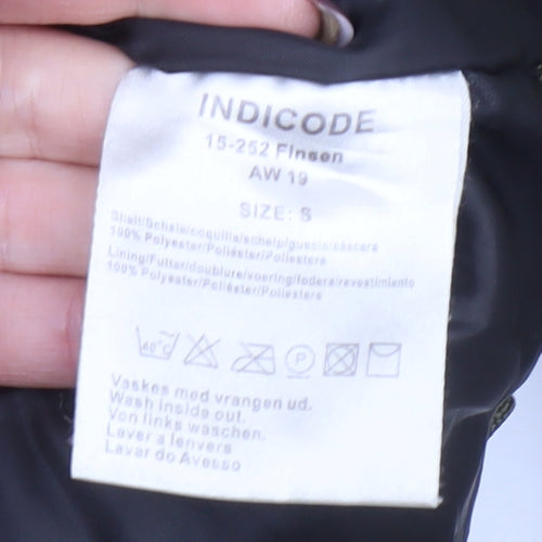 INDICODE Men's Green S Hooded Parka Jacket Winter Warm Lined Polyester