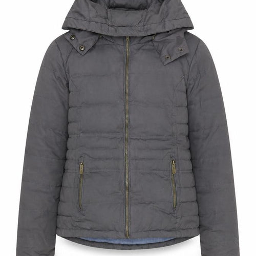 FatFace Women Grey Hooded Puffer Jacket S Casual Zip Winter Coat