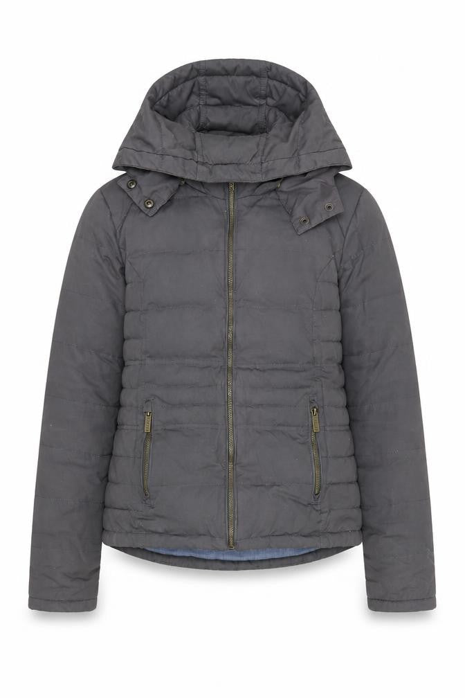FatFace Women Grey Hooded Puffer Jacket S Casual Zip Winter Coat