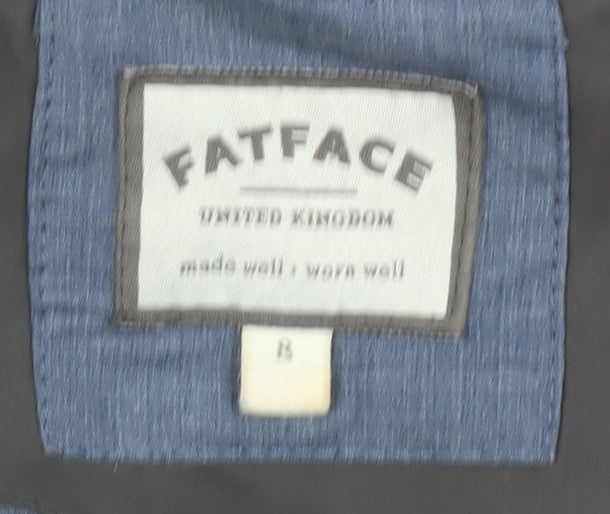 FatFace Women Grey Hooded Puffer Jacket S Casual Zip Winter Coat