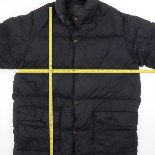 Henry Cotton's Men's Black Down Puffer Jacket Size 50 Regular Fit Winter Coat