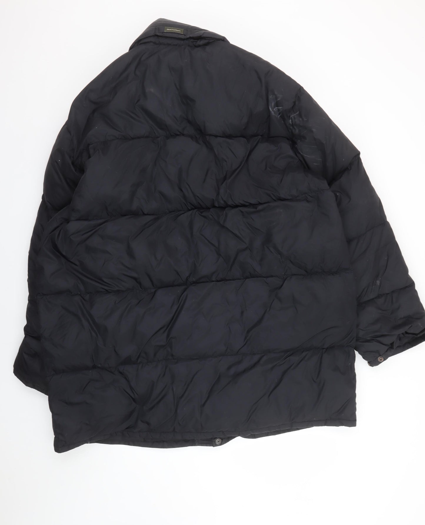 Henry Cotton's Men's Black Down Puffer Jacket Size 50 Regular Fit Winter Coat