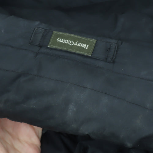 Henry Cotton's Men's Black Down Puffer Jacket Size 50 Regular Fit Winter Coat