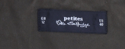 Miss Selfridge Petites Brown Faux Fur Hooded Parka Coat Size 12