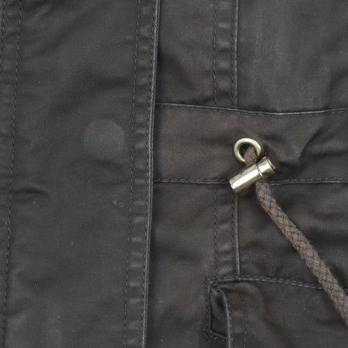 Miss Selfridge Petites Brown Faux Fur Hooded Parka Coat Size 12