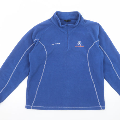 Orca Men's Blue 1/4 Zip Fleece Sweatshirt M Sports Pullover