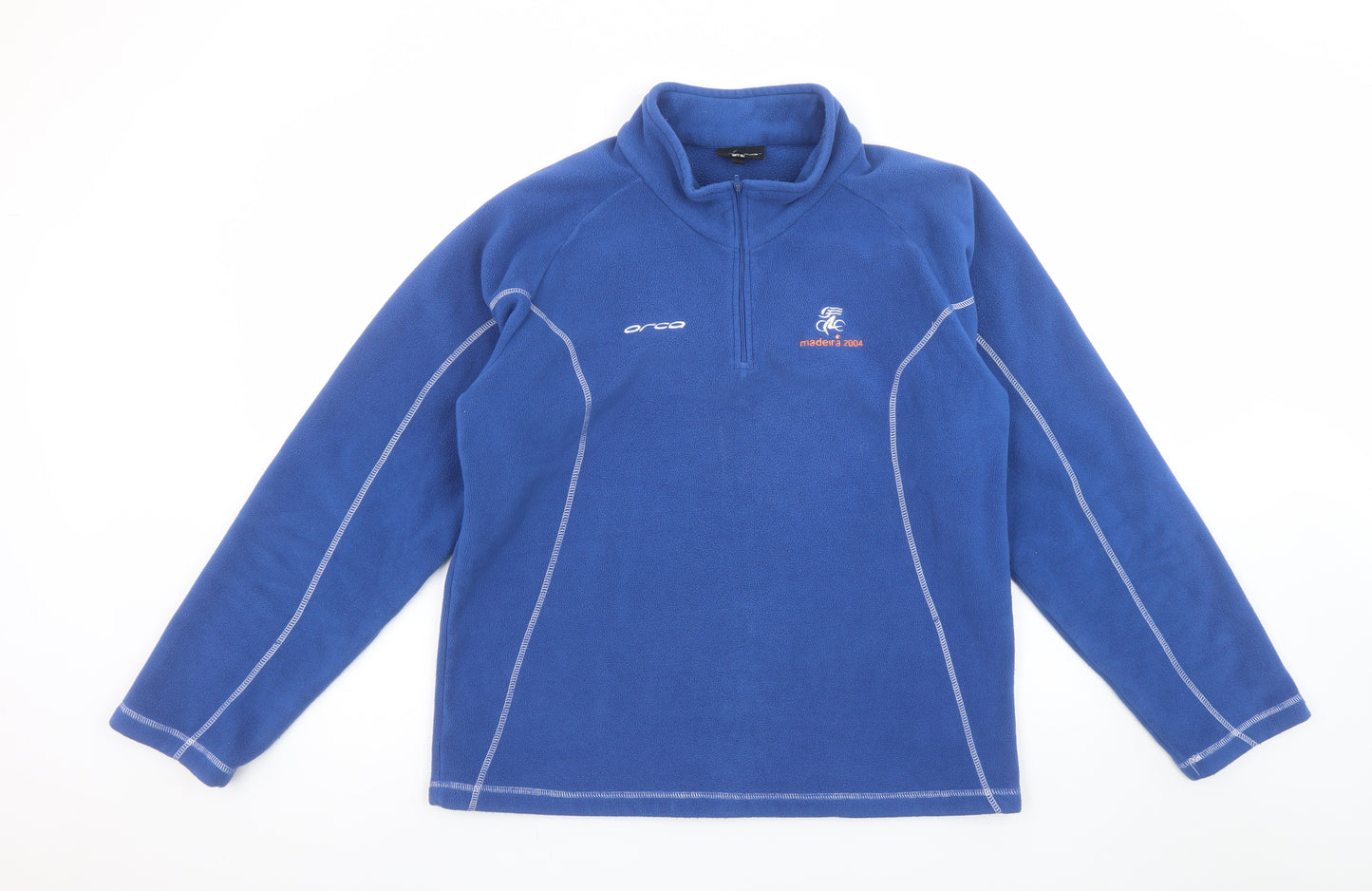 Orca Men's Blue 1/4 Zip Fleece Sweatshirt M Sports Pullover