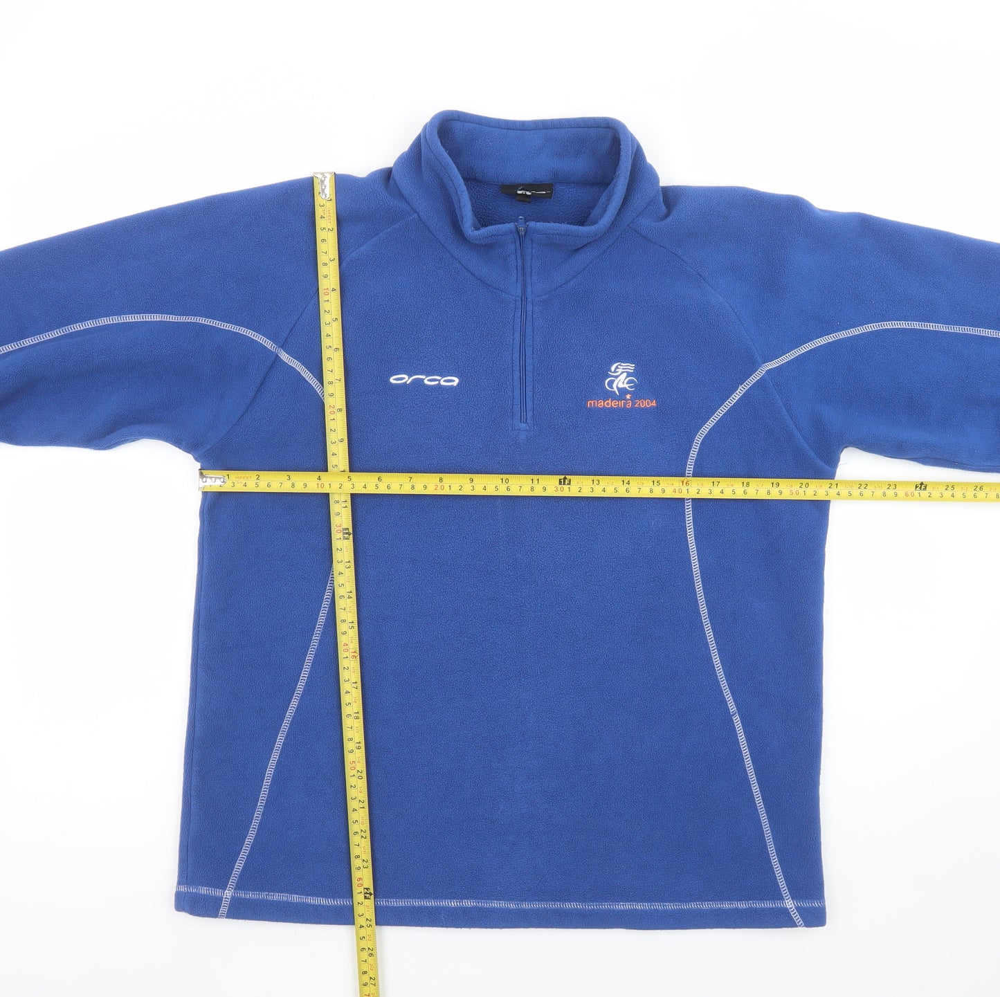 Orca Men's Blue 1/4 Zip Fleece Sweatshirt M Sports Pullover